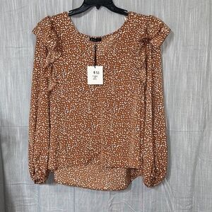 Rust ruffled top